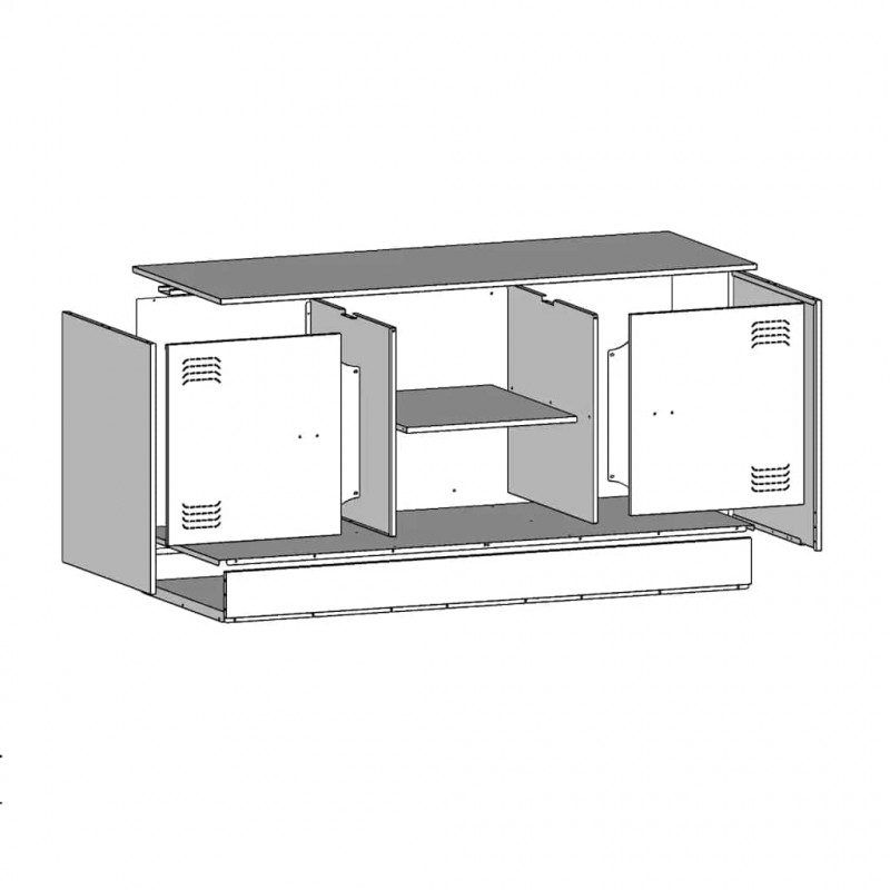 Szafka pod telewizor, antracytowa, 99x39x44 cm, stalowa