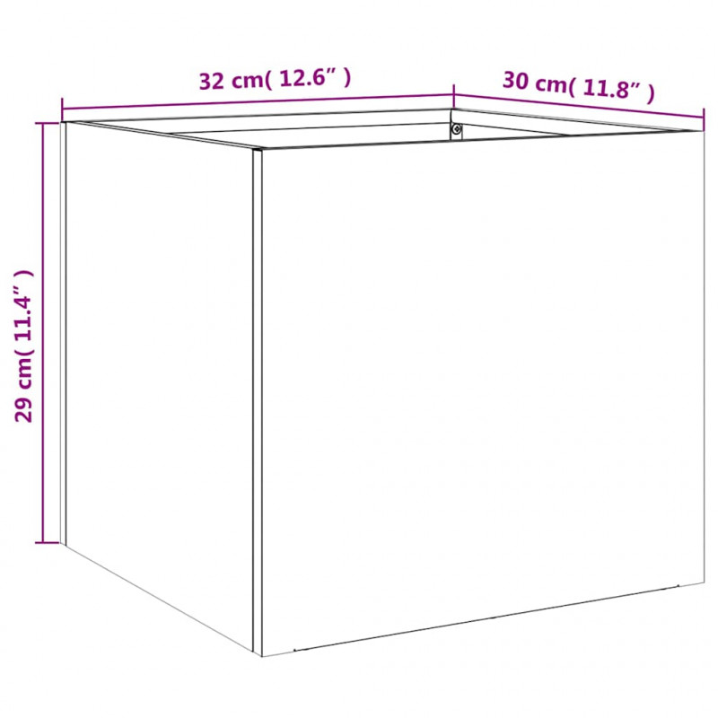 Donice, 2 szt., srebrne, 32x30x29 cm, stal galwanizowana