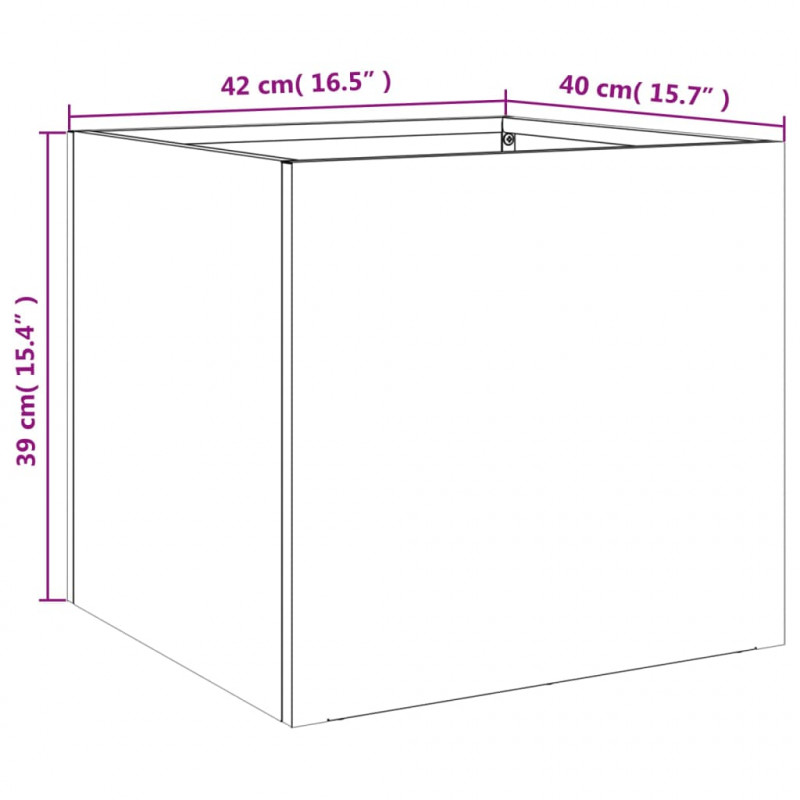 Donice, 2 szt., antracytowe, 42x40x39 cm, stal