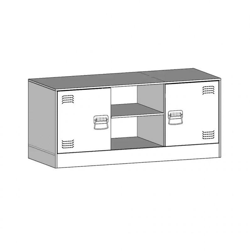 Szafka pod telewizor, biała, 99x39x44 cm, stalowa