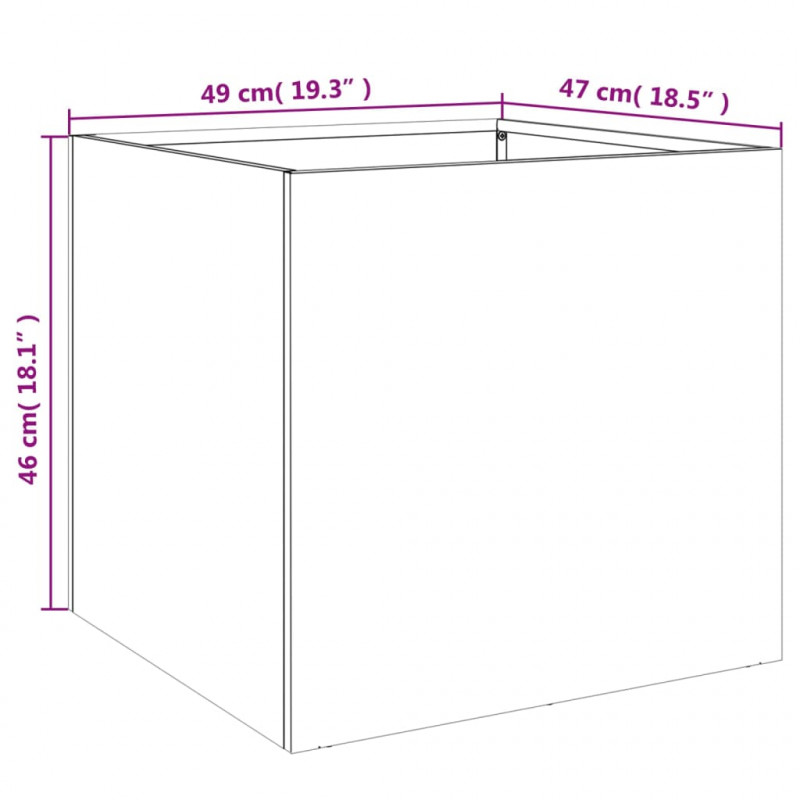 Donice, 2 szt., białe, 49x47x46 cm, stal