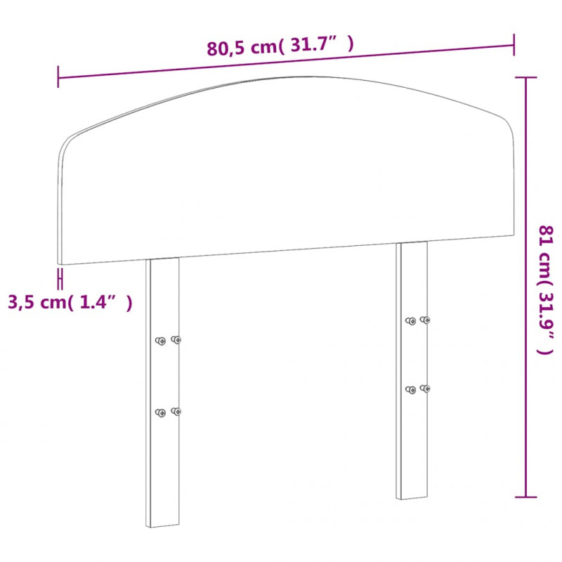 Wezgłowie łóżka, 75 cm, lite drewno sosnowe