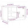 Szafki pod telewizor, 2 szt., czarne, 67x39x44 cm, stalowe