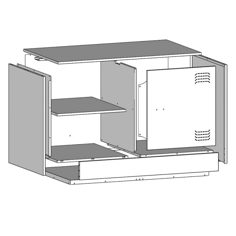 Szafki pod telewizor, 2 szt., czarne, 67x39x44 cm, stalowe