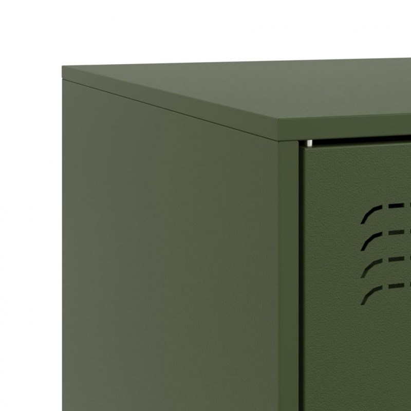 Szafka pod telewizor, oliwkowa, 67x39x44 cm, stalowa
