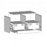 Szafki pod telewizor, 2 szt., oliwkowe, 67x39x44 cm, stalowe
