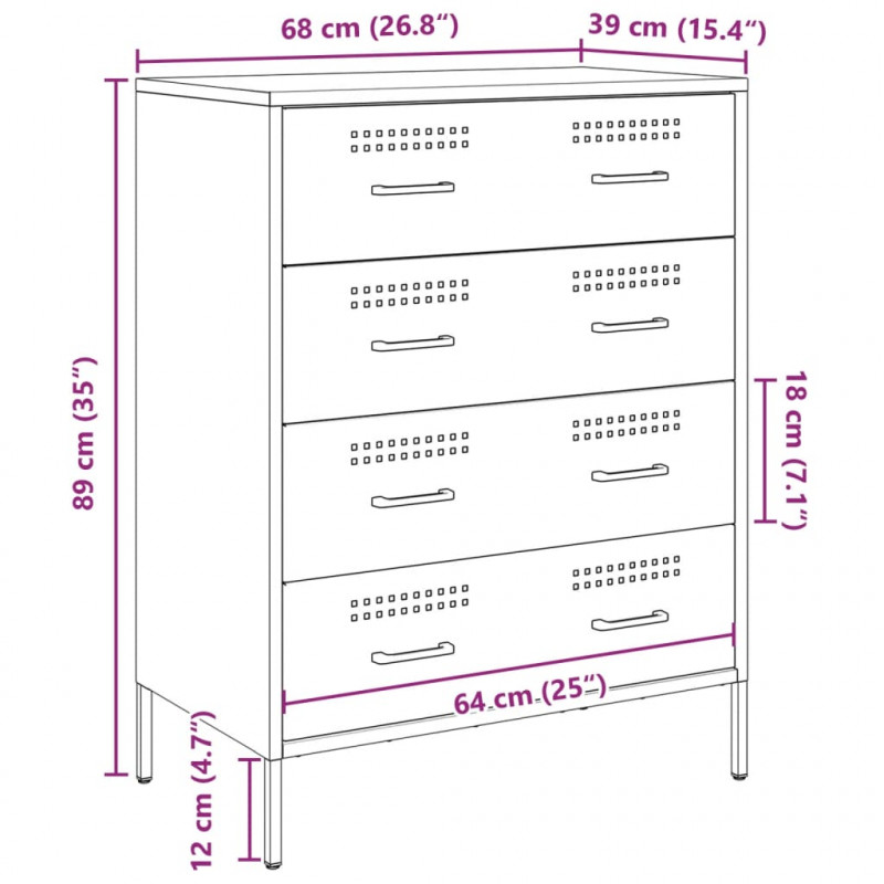 Szafka, biała, 68x39x89 cm, stal