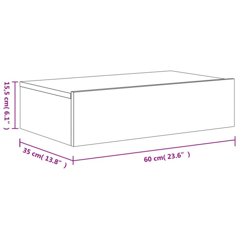 Szafka telewizyjna z LED, biała, 60x35x15,5 cm