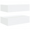 Szafki telewizyjne z LED, 2 szt., białe, 60x35x15,5 cm