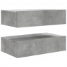 Szafki telewizyjne z LED, 2 szt., szarość betonu, 60x35x15,5 cm