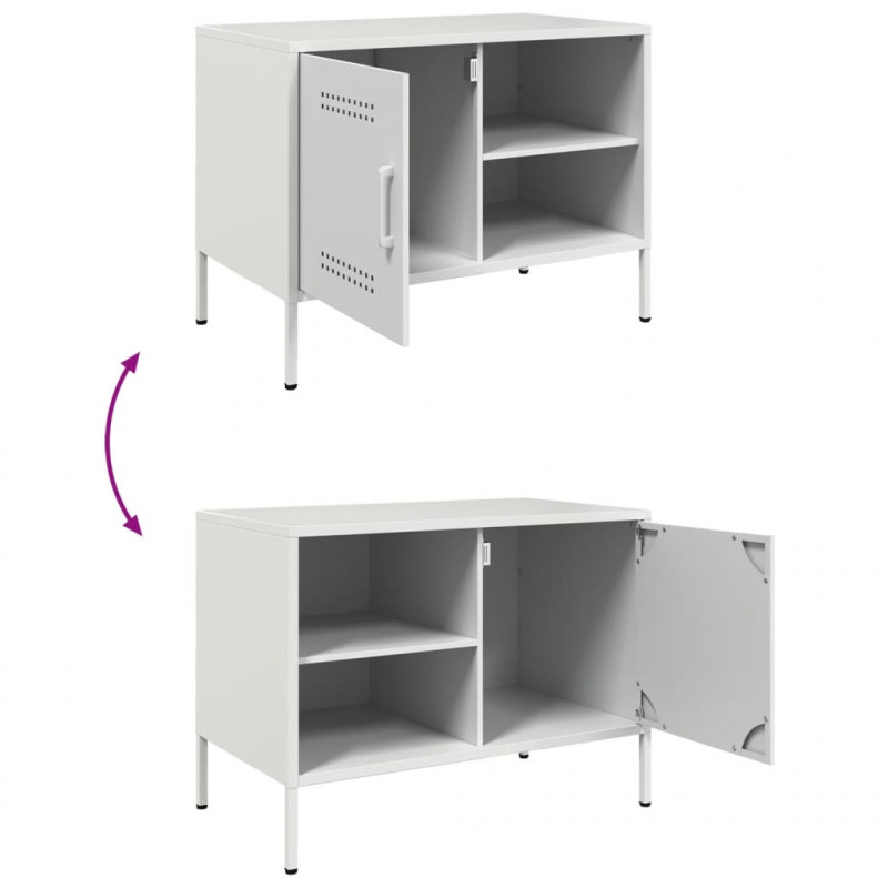 Szafka pod telewizor, biała, 68x39x50,5 cm, stalowa