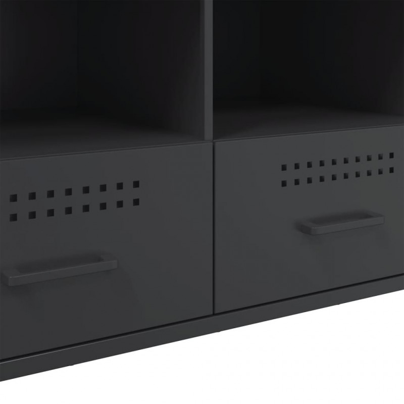 Szafka pod telewizor, czarna, 100,5x39x50,5 cm, stalowa