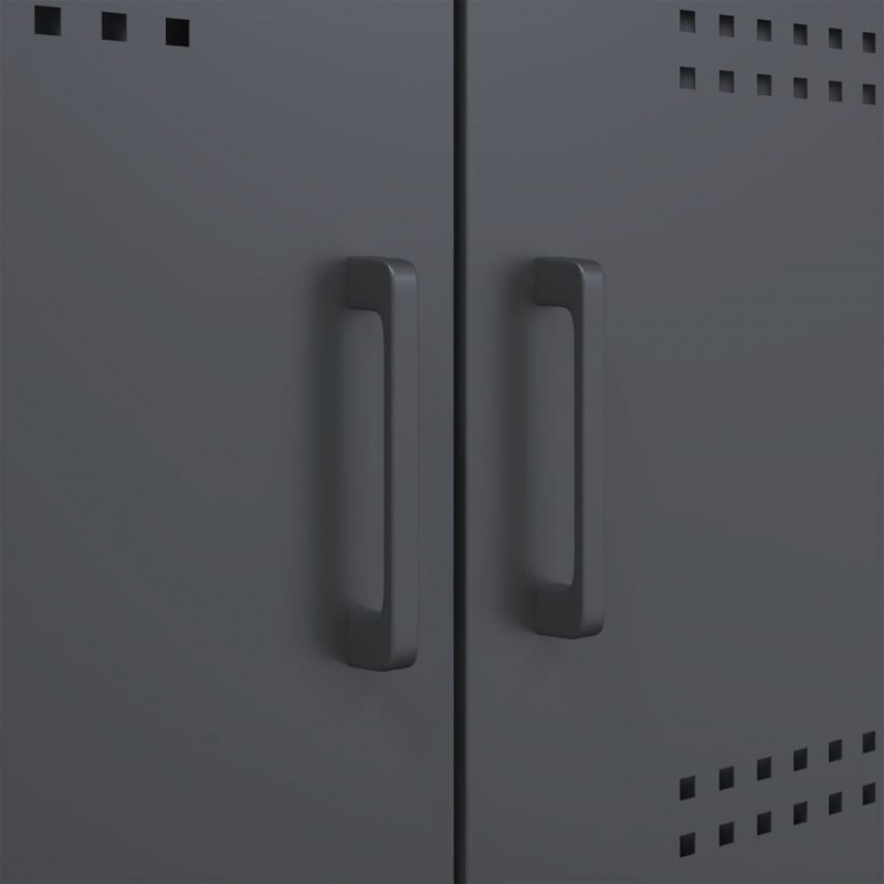 Szafki RTV, 2 szt., antracytowe, 68x39x50,5 cm, stalowe