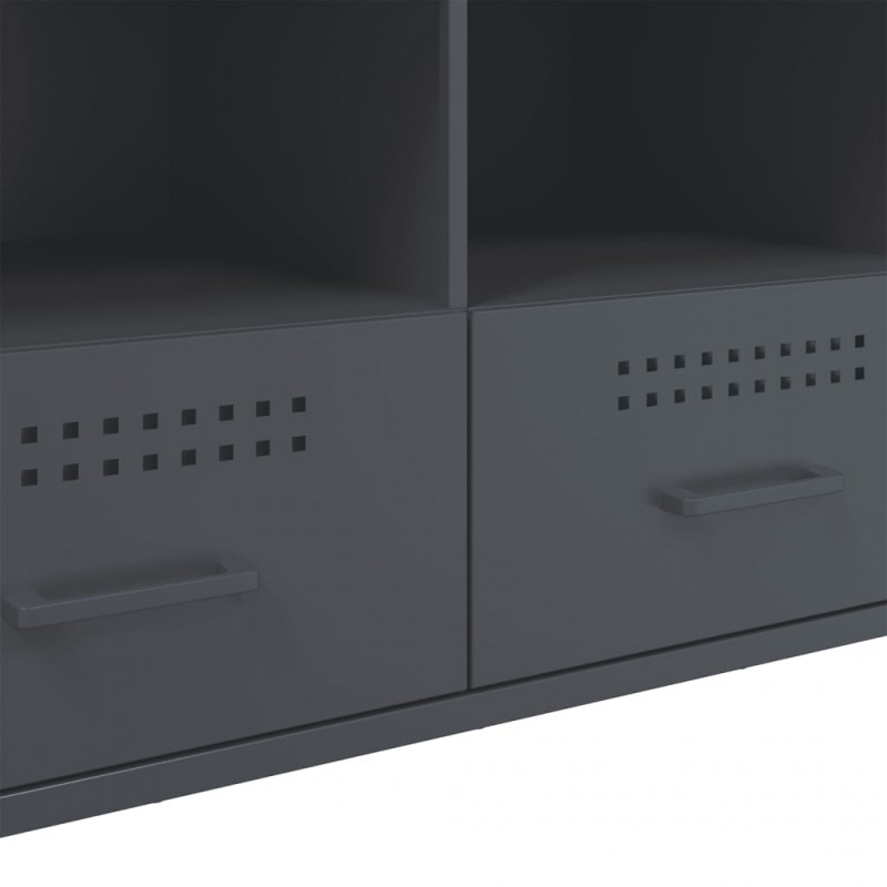 Szafka pod telewizor, antracytowa, 100,5x39x50,5 cm, stalowa