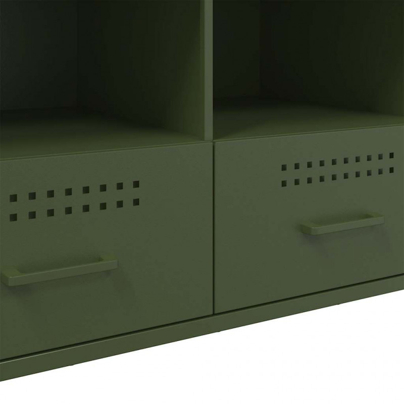 Szafka pod telewizor, oliwkowa, 100,5x39x50,5 cm, stalowa