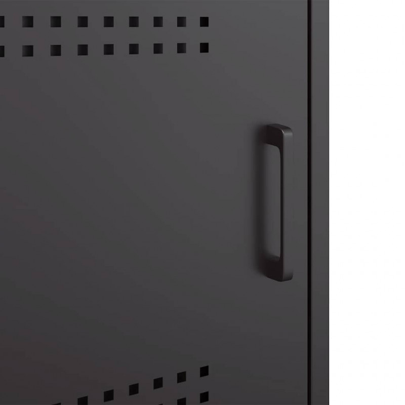 Szafka pod telewizor, czarna, 100,5x39x50,5 cm, stalowa