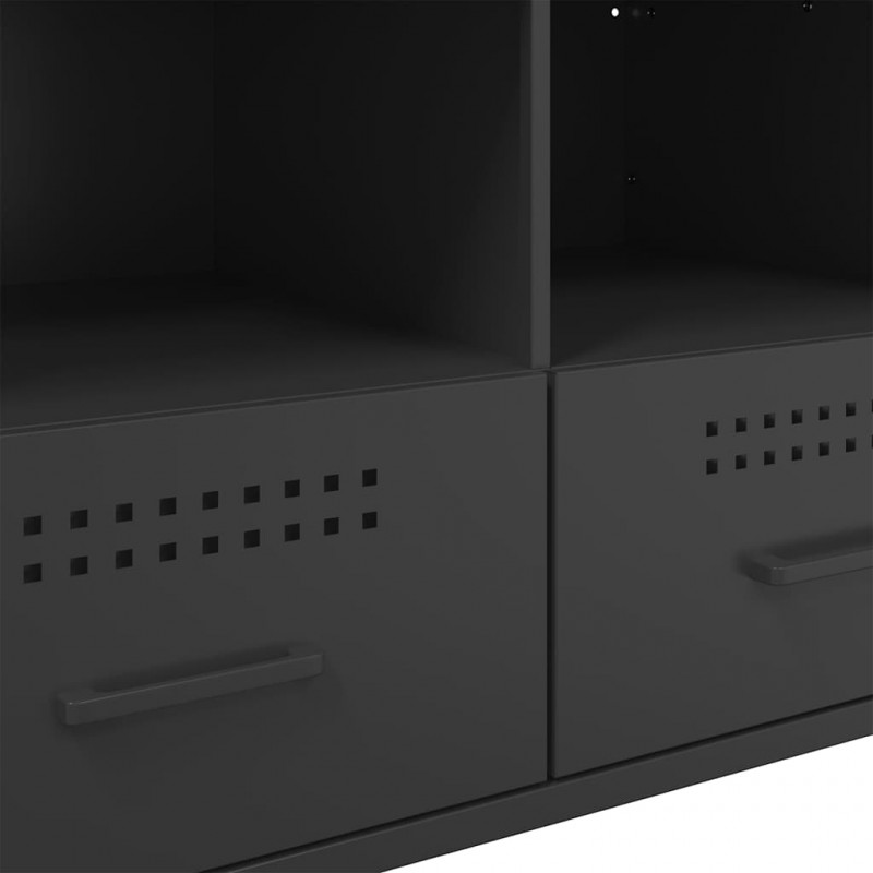 Szafki RTV, 2 szt., czarne, 68x39x50,5 cm, stalowe