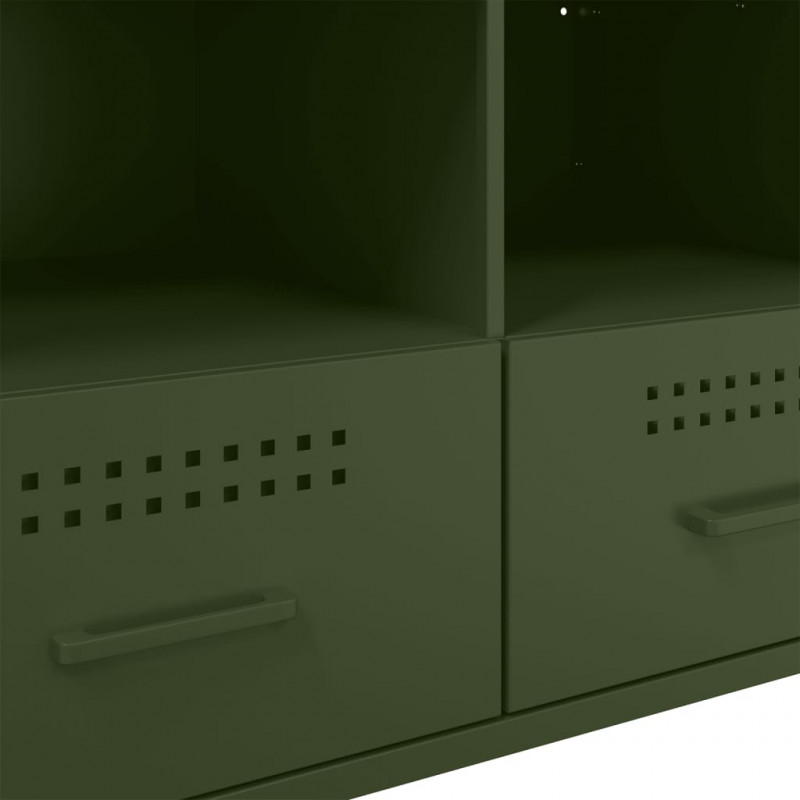 Szafka pod telewizor, oliwkowa, 68x39x50,5 cm, stalowa
