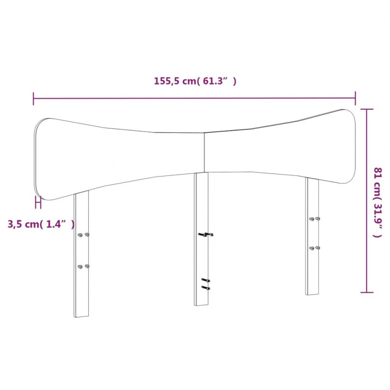 Wezgłowie do łóżka, białe, 150 cm, lite drewno sosnowe