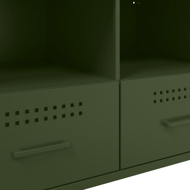 Szafki pod telewizor, 2 szt., oliwkowe, 68x39x50,5 cm, stalowe