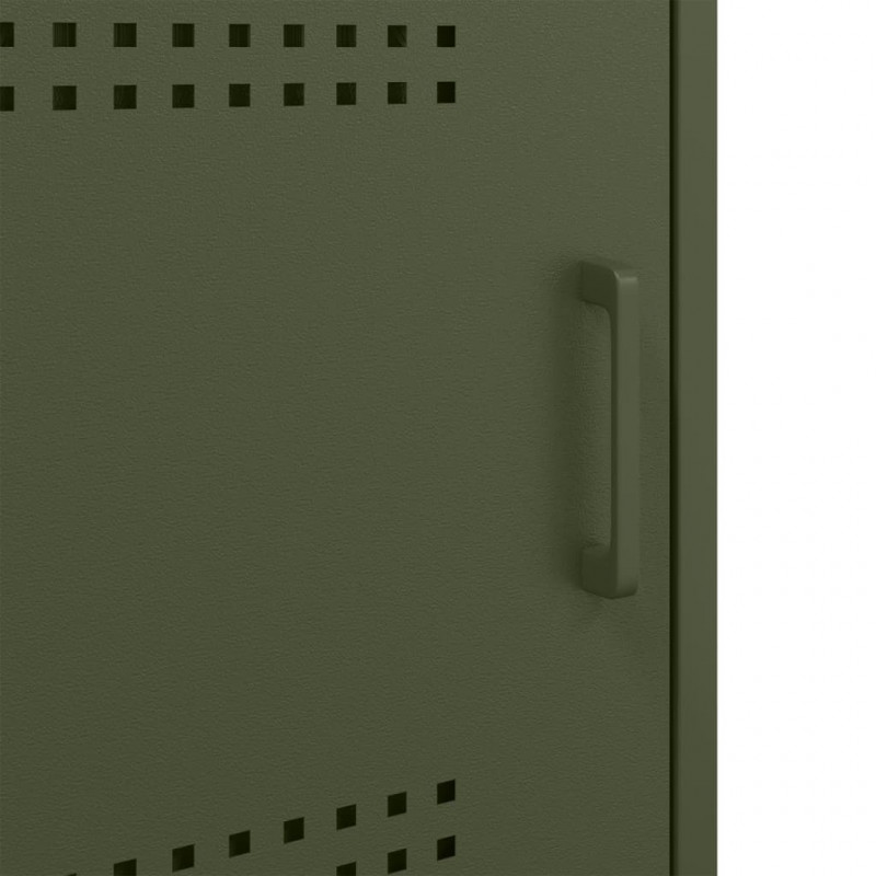 Szafka nocna, oliwkowa, 36x39x68 cm, stal