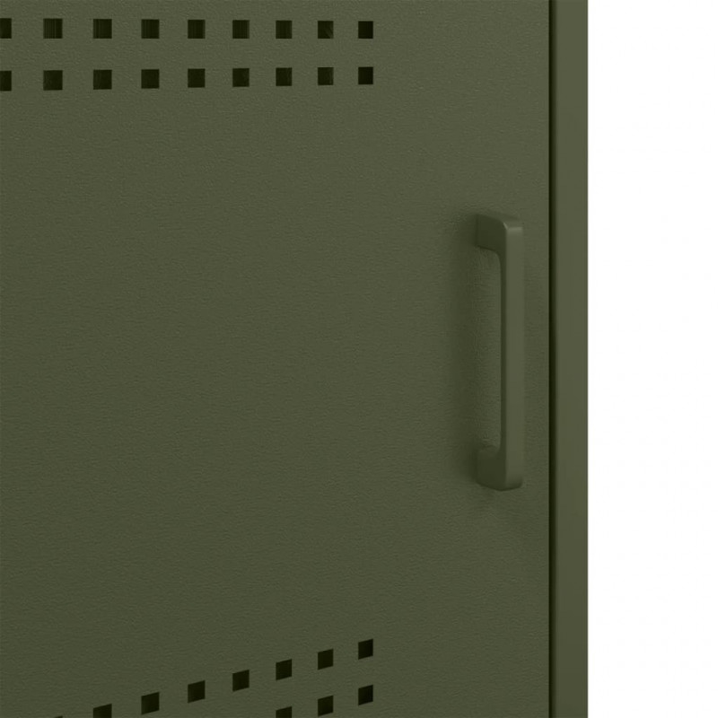 Szafki nocne, 2 szt., oliwkowe, 36x39x68 cm, stal