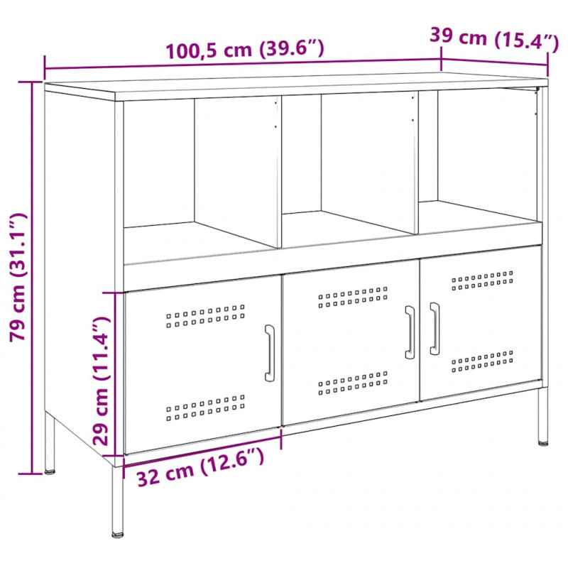 Szafka, biała, 100,5x39x79 cm, stal