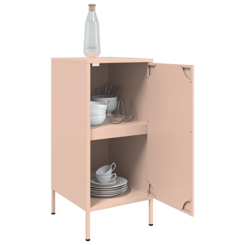 Szafki, 2 szt., różowe, 36x39x79 cm, stal