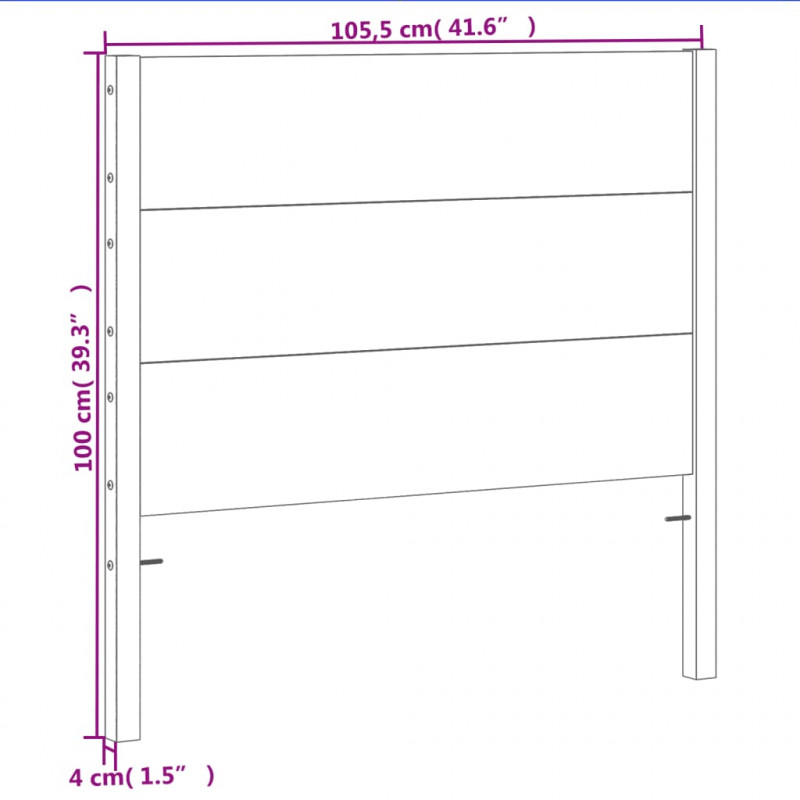 Wezgłowie do łóżka, woskowy brąz, 100 cm, lite drewno sosnowe