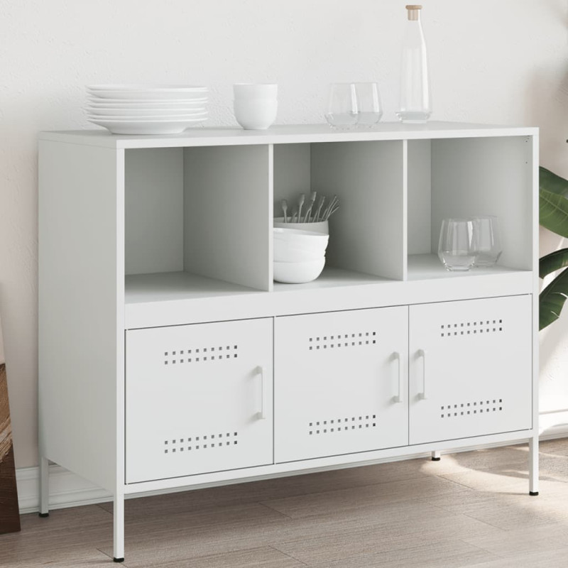 Szafka, biała, 100,5x39x79 cm, stal