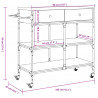Wózek kuchenny, przydymiony dąb, 105x42x95 cm
