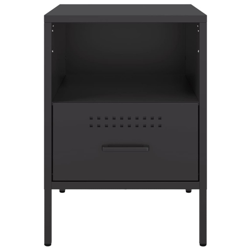 Szafki nocne, 2 szt., czarne, 36x39x50,5 cm, stal