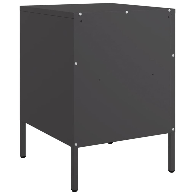 Szafki nocne, 2 szt., czarne, 36x39x50,5 cm, stal