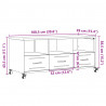 Szafka RTV, oliwkowa, 100,5x39x43,5 cm, stal