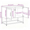 Szafka pod telewizor, czarna, 68,5x39x60,5 cm, stalowa