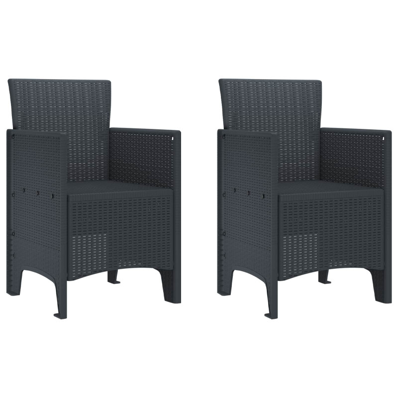 Krzesło Ogrodowe 2 pcs Antracyt 53 x 49 x 85 cm polipropylen