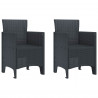 Krzesło Ogrodowe 2 pcs Antracyt 53 x 49 x 85 cm polipropylen