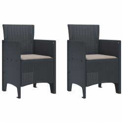 Krzesło Ogrodowe 2 pcs Antracyt 53 x 49 x 85 cm polipropylen