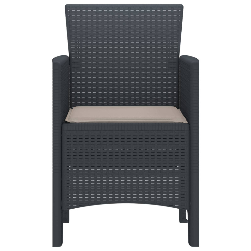 Krzesło Ogrodowe 2 pcs Antracyt 53 x 49 x 85 cm polipropylen