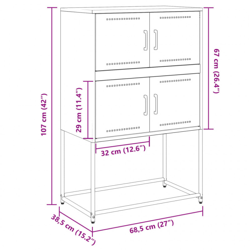 Szafka, biała, 68,5x38,5x107 cm, stal