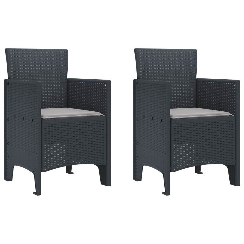 Krzesło Ogrodowe 2 pcs Antracyt 53 x 49 x 85 cm polipropylen