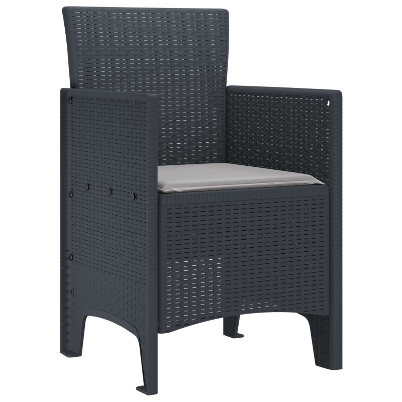 Krzesło Ogrodowe 2 pcs Antracyt 53 x 49 x 85 cm polipropylen