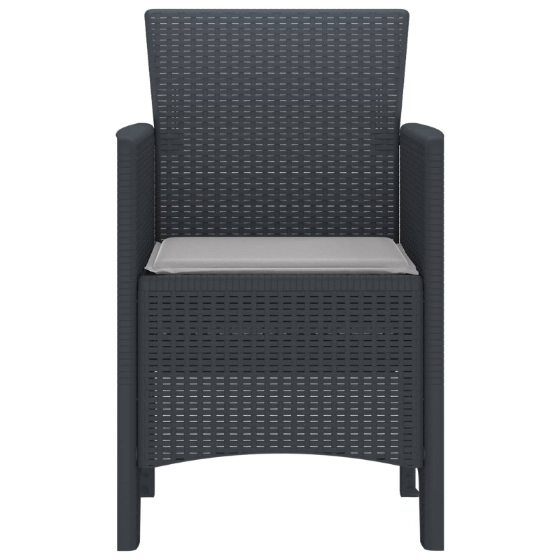 Krzesło Ogrodowe 2 pcs Antracyt 53 x 49 x 85 cm polipropylen