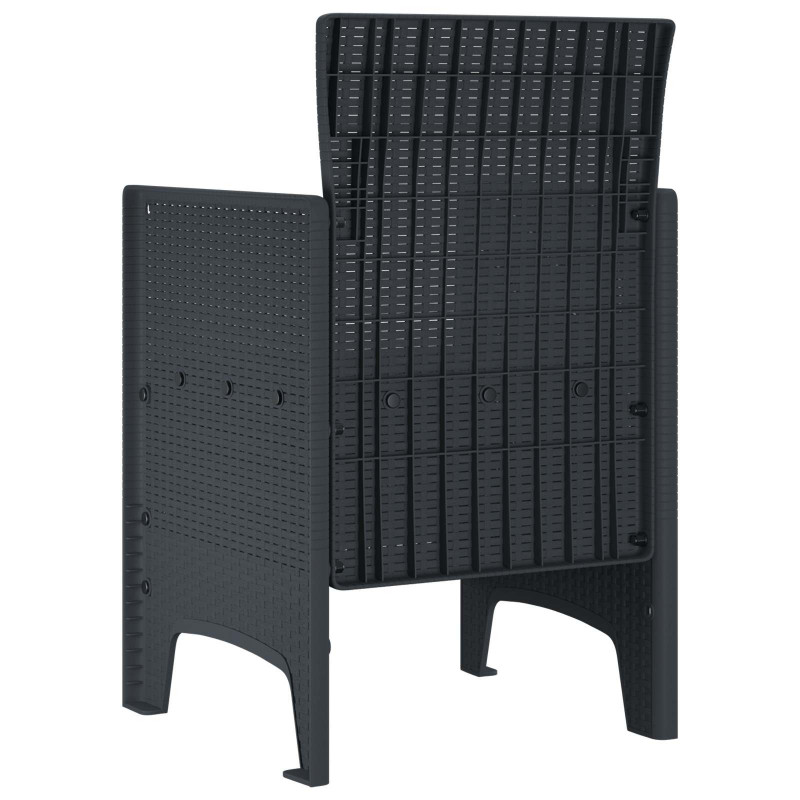 Krzesło Ogrodowe 2 pcs Antracyt 53 x 49 x 85 cm polipropylen