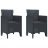 Krzesło Ogrodowe 2 pcs Antracyt 53 x 49 x 85 cm polipropylen