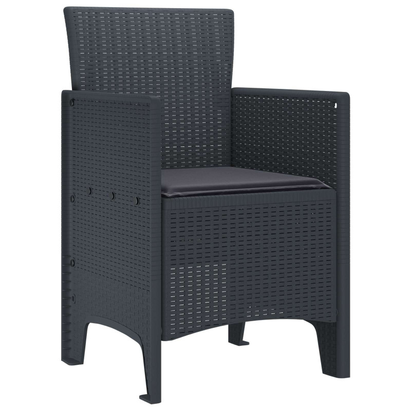 Krzesło Ogrodowe 2 pcs Antracyt 53 x 49 x 85 cm polipropylen