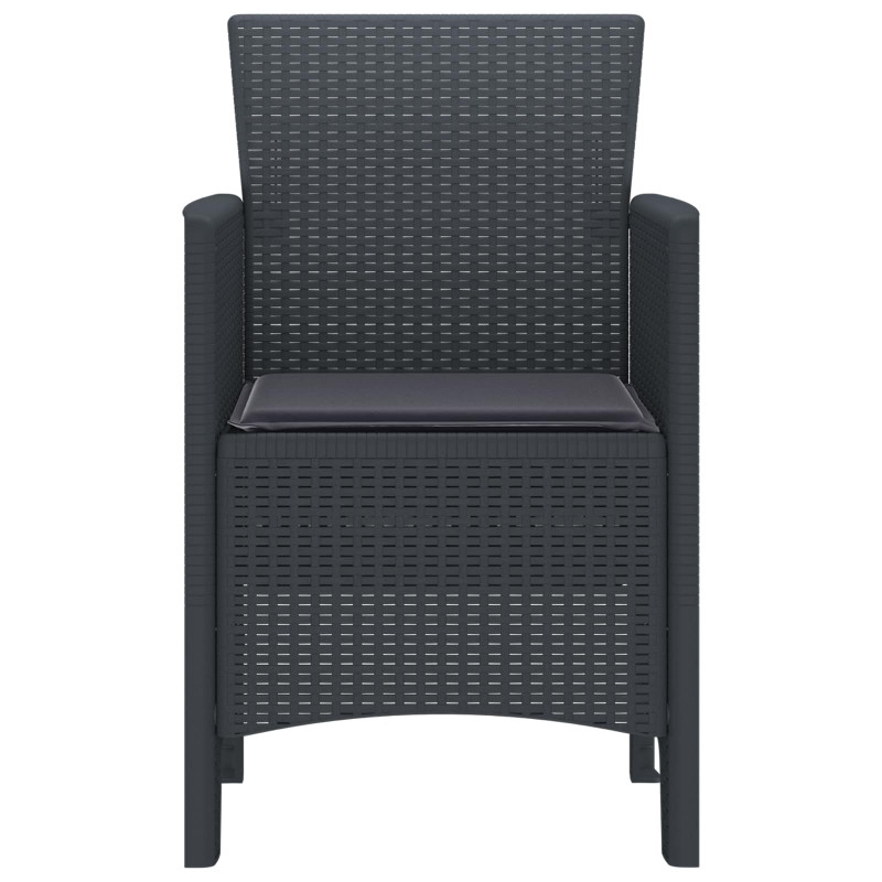 Krzesło Ogrodowe 2 pcs Antracyt 53 x 49 x 85 cm polipropylen