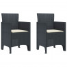Krzesło Ogrodowe 2 pcs Antracyt 53 x 49 x 85 cm polipropylen