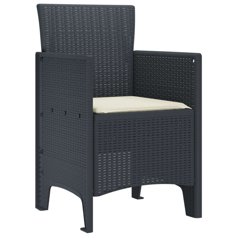 Krzesło Ogrodowe 2 pcs Antracyt 53 x 49 x 85 cm polipropylen