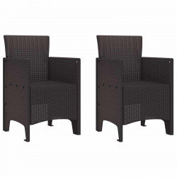 Krzesło Ogrodowe 2 pcs Brązowy 53 x 49 x 85 cm polipropylen